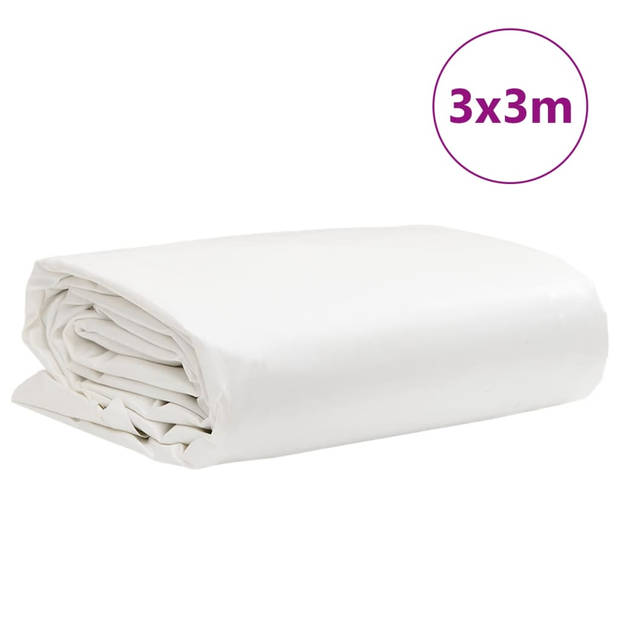 vidaXL Dekzeil 650 g/m² 3x3 m wit