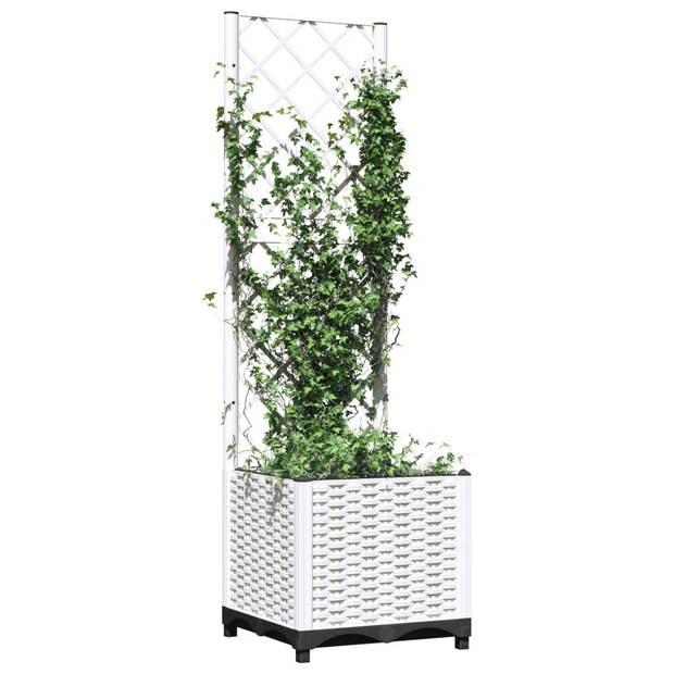 vidaXL Plantenbak met latwerk 40x40x136 cm polypropeen