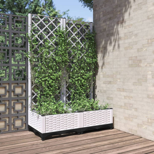 vidaXL Plantenbak met latwerk 80x40x121,5 cm polypropeen