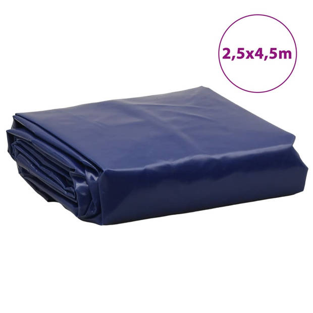 vidaXL Dekzeil 650 g/m² 2,5x4,5 m blauw