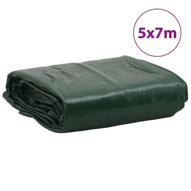 vidaXL Dekzeil 650 g/m² 5x7 m groen