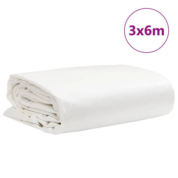 vidaXL Dekzeil 650 g/m² 3x6 m wit