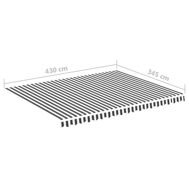 vidaXL Vervangingsdoek voor luifel 4,5x3,5 m antracietkleurig en wit