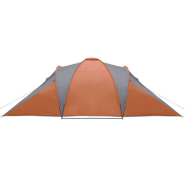 vidaXL Tent 6-persoons waterdicht verduisterend stof grijs en oranje