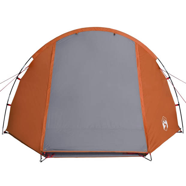 vidaXL Tent 4-persoons waterdicht verduisterend stof grijs en oranje