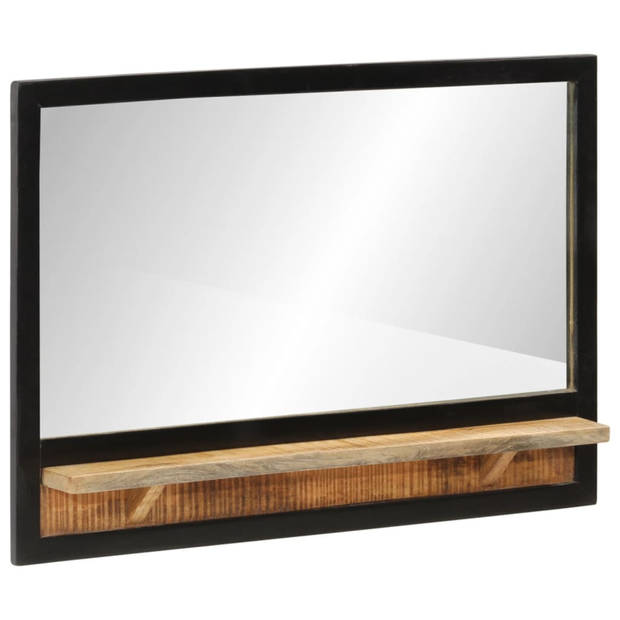 vidaXL Spiegel met schap 80x8x55 cm glas en massief mangohout