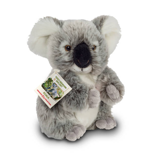 Hermann Teddy Knuffeldier Koala - zachte pluche stof - premium knuffels - grijs - 21 cm - Knuffeldier