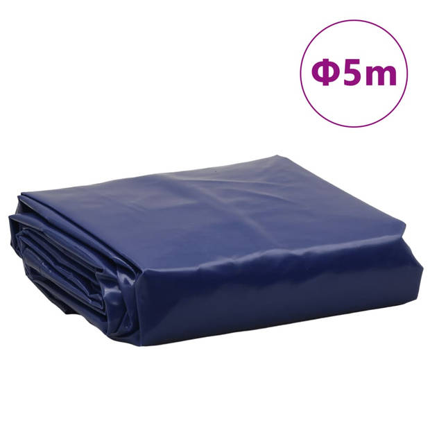 vidaXL Dekzeil 650 g/m² Ø 5 m blauw