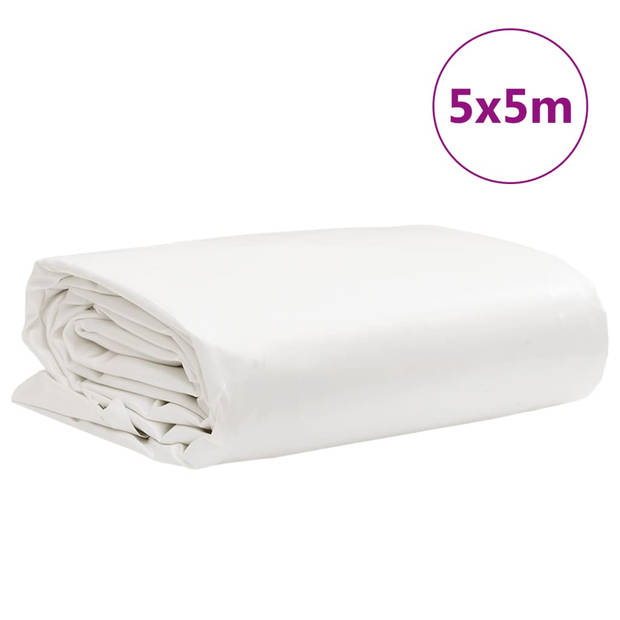 vidaXL Dekzeil 650 g/m² 5x5 m wit