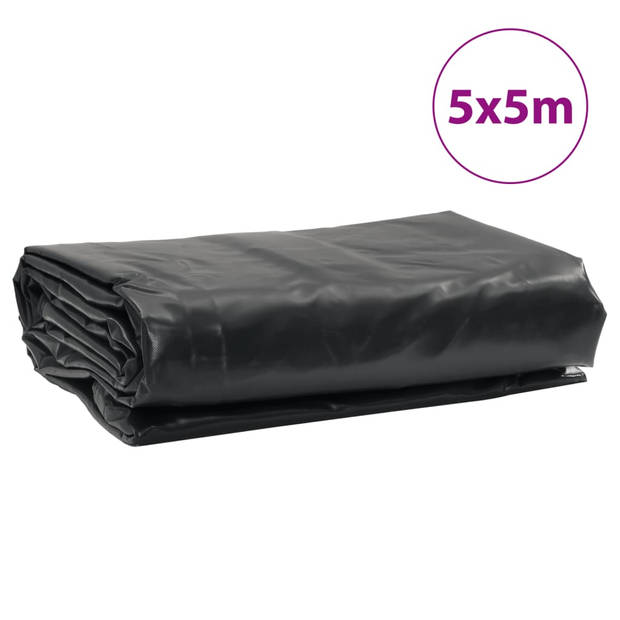 vidaXL Dekzeil 650 g/m² 5x5 m zwart