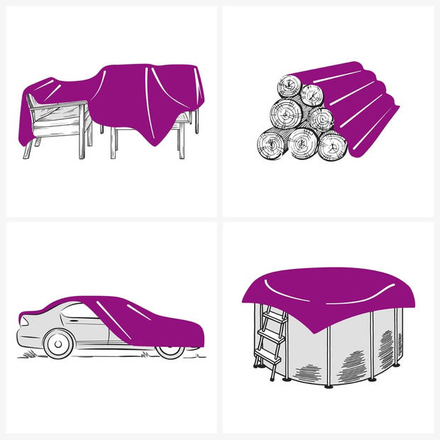 vidaXL Dekzeil 650 g/m² 5x6 m antracietkleurig