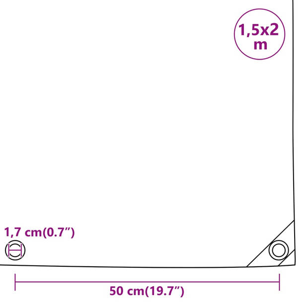 vidaXL Dekzeil 650 g/m² 1,5x2 m blauw