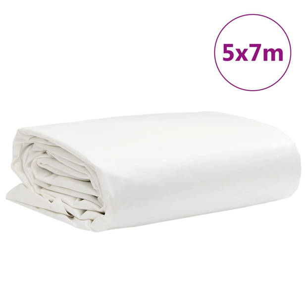 vidaXL Dekzeil 650 g/m² 5x7 m wit