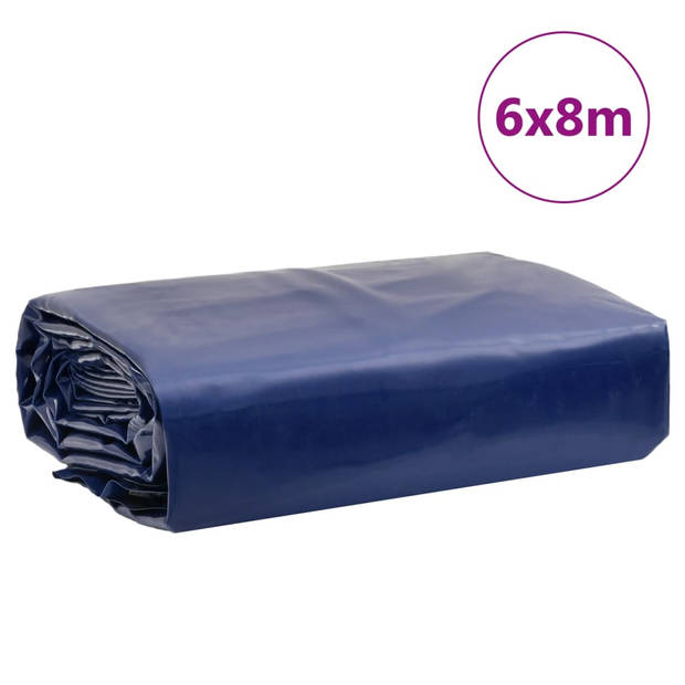 vidaXL Dekzeil 650 g/m² 6x8 m blauw