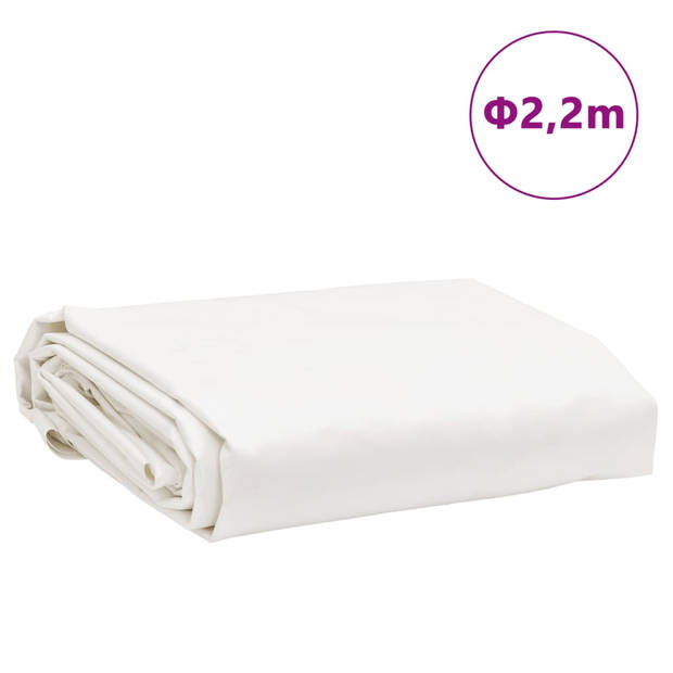 vidaXL Dekzeil 650 g/m² Ø 2,2 m wit