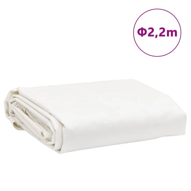 vidaXL Dekzeil 650 g/m² Ø 2,2 m wit