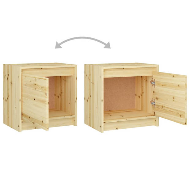 vidaXL Nachtkastjes 2 st 40x30,5x40 cm massief vurenhout