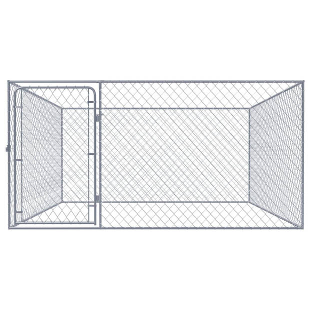 vidaXL Hondenkennel voor buiten 2x2x1 m gegalvaniseerd staal