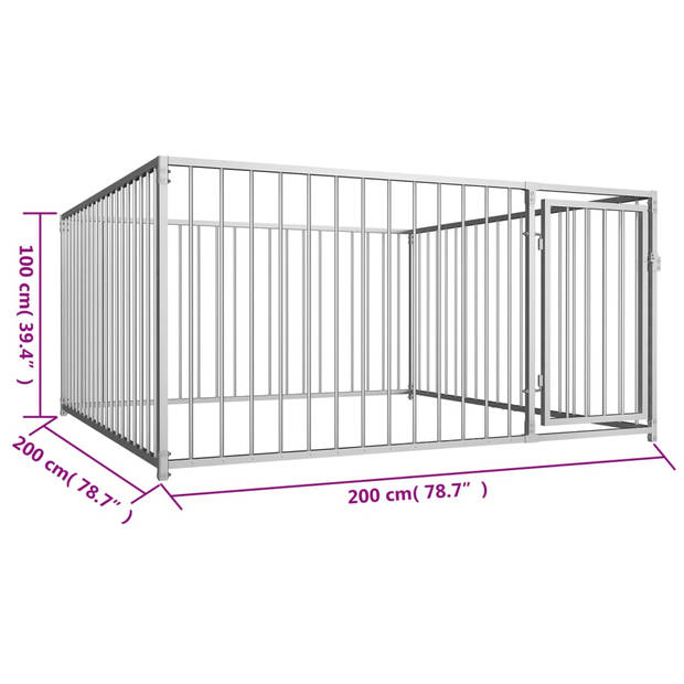 vidaXL Hondenkennel voor buiten 200x200x100 cm