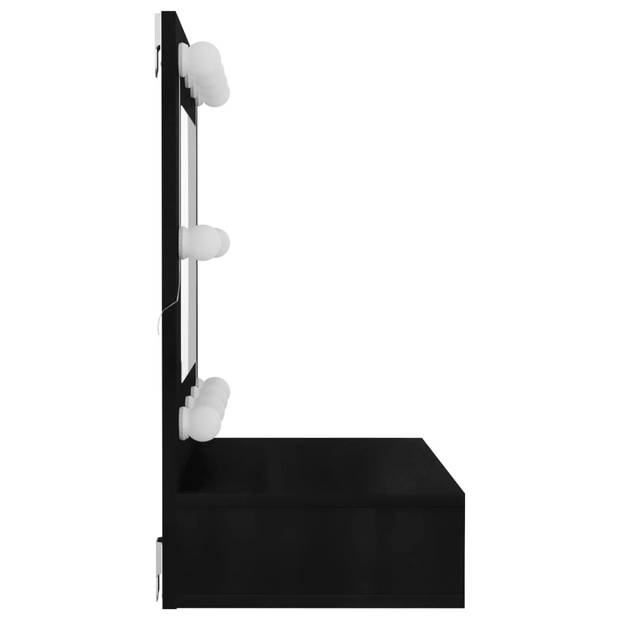 vidaXL Spiegelkast met LED-verlichting 60x31,5x62 cm zwart