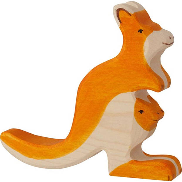 Holztiger Kangaroo with young ca. 15 x 2