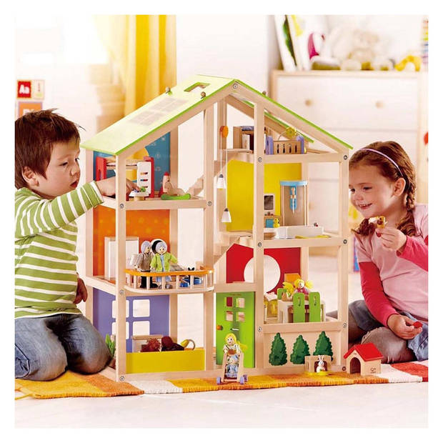 Hape Poppenhuis met meubels