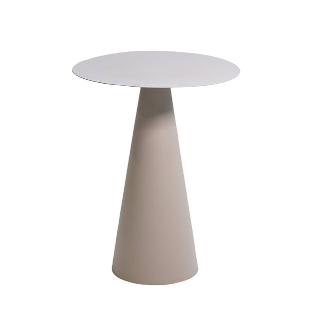 Giga Meubel - Bijzettafel Rond - Metaal Beige - 38x38x47cm - Faye