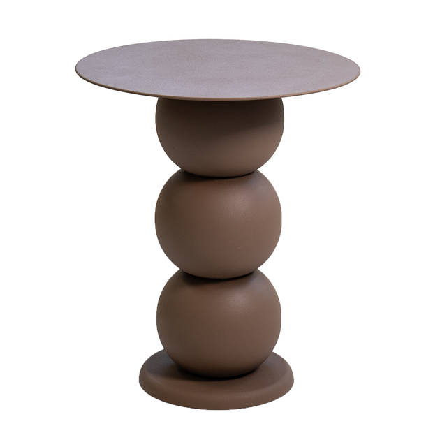 Giga Meubel - Bijzettafel Rond - Taupe Aluminium - 44,5x44,5x54,5cm - Keri