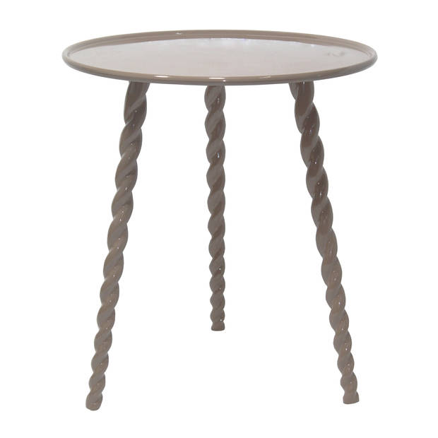 Giga Meubel - Bijzettafel Rond - Taupe Aluminium - 45,5x45,5x50cm - Santi