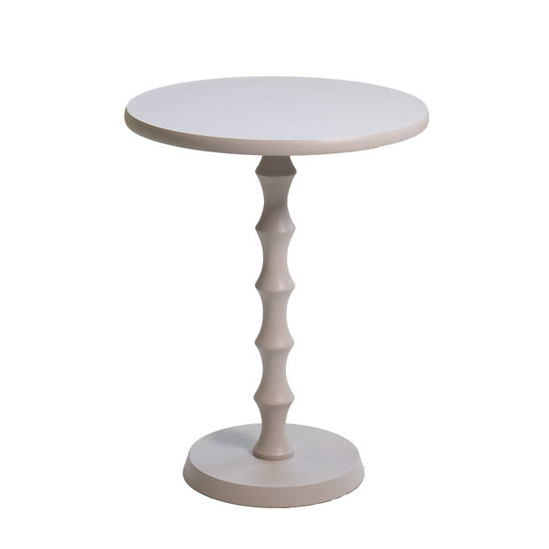 Giga Meubel - Bijzettafel Rond - Metaal Beige - 40x40x51,5cm - Fiene