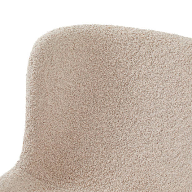 Giga Meubel - Eetkamerstoel Bouclé Beige - Zithoogte 49cm - 52x61x80cm - Teddy