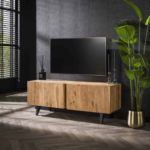 Giga Meubel - Tv-meubel Rechthoek 135cm - Naturel Acaciahout - 2-Deurs