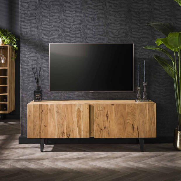 Giga Meubel - Tv-meubel Rechthoek 135cm - Naturel Acaciahout - 2-Deurs