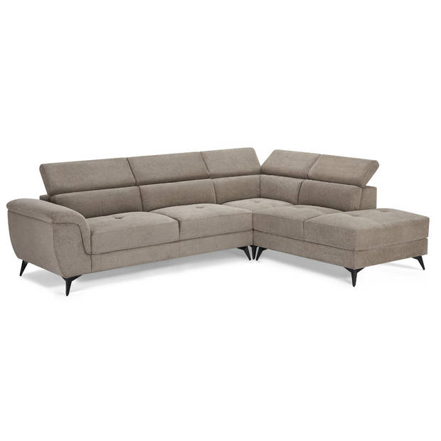 Giga Meubel - Hoekbank Rechts Beige Stof - 290x95x90cm - Zitdiepte 55cm