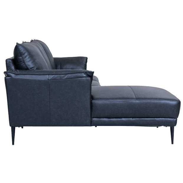 Giga Meubel - Loungebank Links - Zwart Leer - 233x155x88cm - Soul