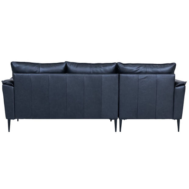 Giga Meubel - Loungebank Links - Zwart Leer - 233x155x88cm - Soul