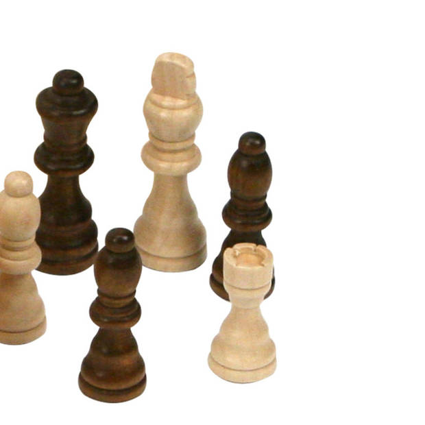 Houten schaakstukken 32x stuks in opbergkistje - Denkspellen