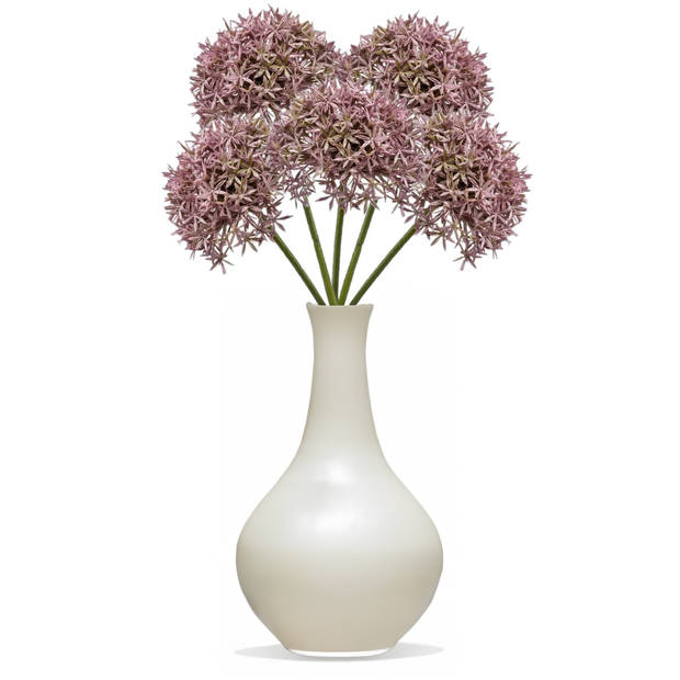 Emerald Allium/Sierui kunstbloem - losse steel - lila - 62 cm - Natuurlijke uitstraling - Kunstbloemen