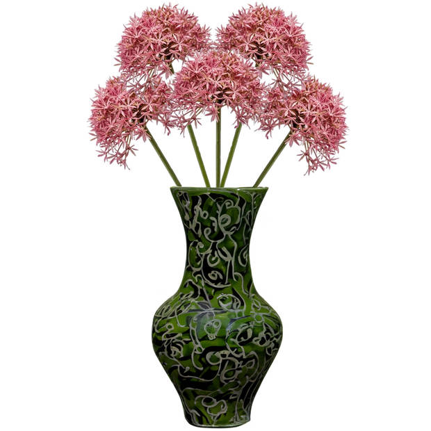 Emerald Allium/Sierui kunstbloem - losse steel - roze - 62 cm - Natuurlijke uitstraling - Kunstbloemen