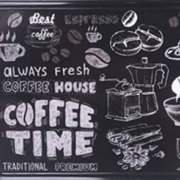 Concorde Dienblad/serveer tray Coffee Time - Melamine - zwart - 38 x 24 cm - rechthoekig - Dienbladen