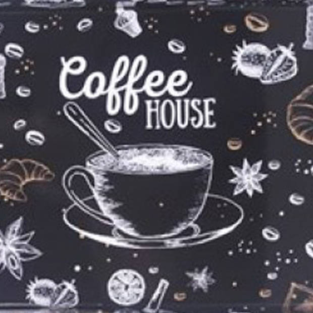 Concorde Dienblad/serveer tray Coffee House - Melamine - zwart - 38 x 24 cm - rechthoekig - Dienbladen