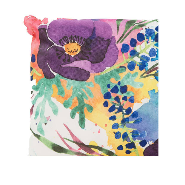 Anna's Collection Sierkussen voor binnen en buiten - 2x - watercolor bloemen - paars - 60 x 60 cm - tuinkussen - Sierkus