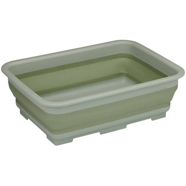 Alpina Wasmand/opbergmand opvouwbaar - kunststof - 12 Liter - groen - 37 x 27 x 12 cm - Emmers