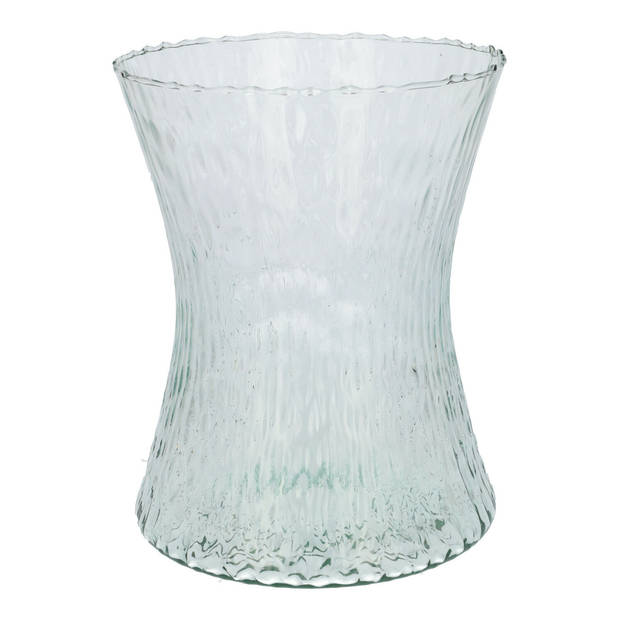 Bloemenvaas Dion - helder transparant glas - D16 x H20 cm - decoratieve vaas - bloemen/takken - Vazen