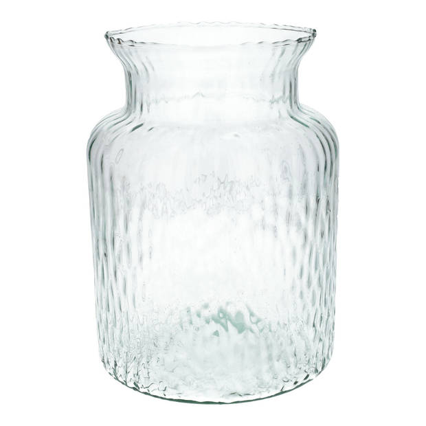 Bloemenvaas Base - helder transparant glas - D19 x H25 cm - decoratieve vaas - bloemen/takken - Vazen