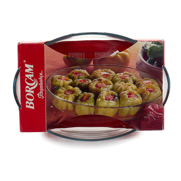 Pasabahce Ovenschaal van borosilicaat glas - 2x - ovaal - 2 Liter - 30,5 x 22 x 6 cm - Ovenschalen