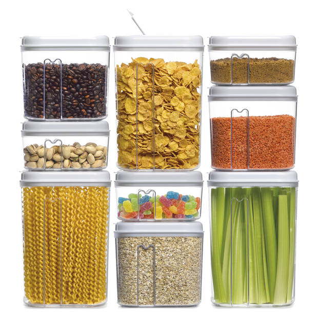 Plasticforte Voedselcontainer strooibus - beige - 1000 ml - kunststof - voorraadpot - Voorraadpot
