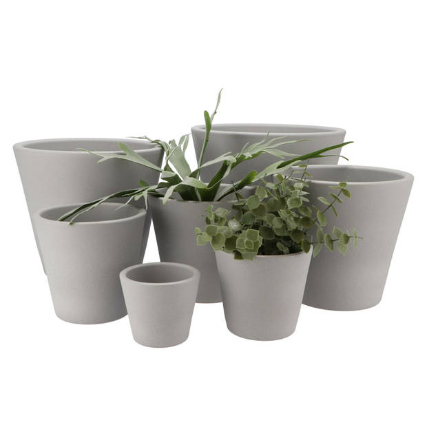 DK Design bloempot/plantenpot - Vinci - lichtgrijs mat - voor kamerplant - D28 x H34 cm - Plantenpotten