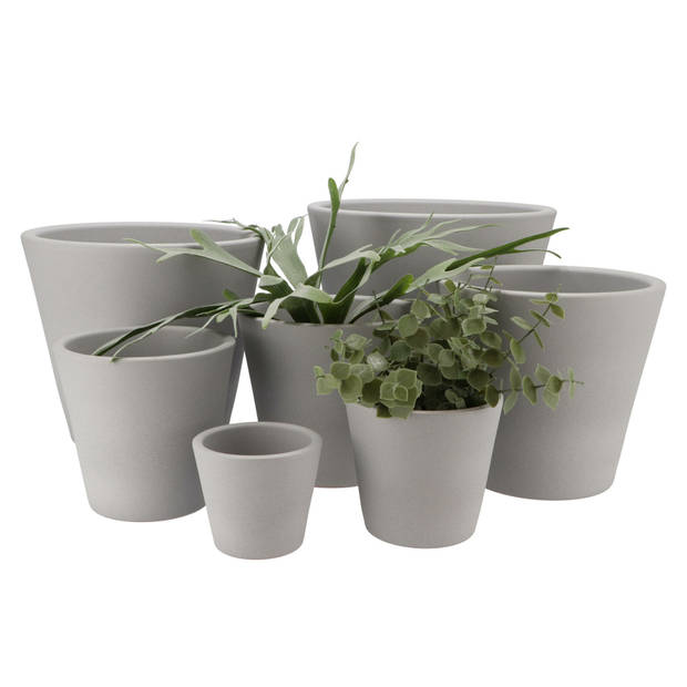 DK Design bloempot/plantenpot - Vinci - lichtgrijs mat - voor kamerplant - D26 x H29 cm - Plantenpotten