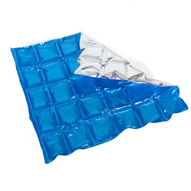 Herbruikbare flexibele koelelementen - 4x - icepack/ijsklontjes - 28 x 25 cm - blauw - Koelelementen